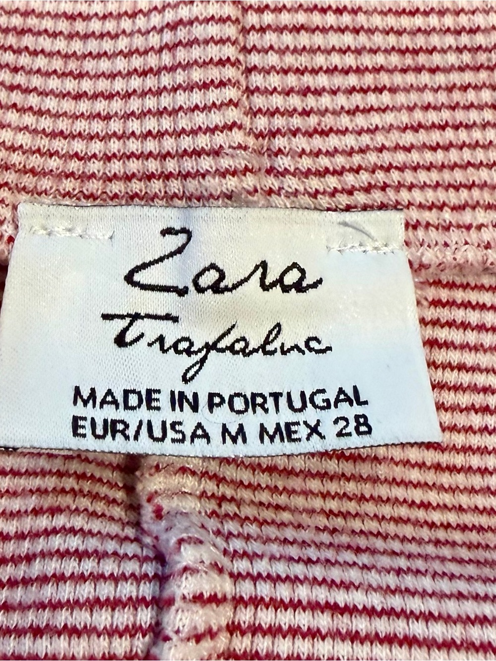 Zara Trafaluc Red White Stripe Knit Midi Skir - Picture 4 of 5